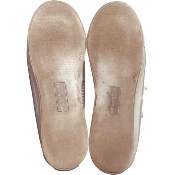 Sperry | Bahama Pewter Sequin Boat Shoes Sparkle Top-Siders | Size 10 | GUC - Picture 4 of 11